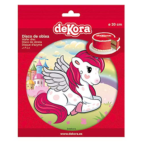 Oblea de Tarta con Diseño de Unicornio de 20 cm