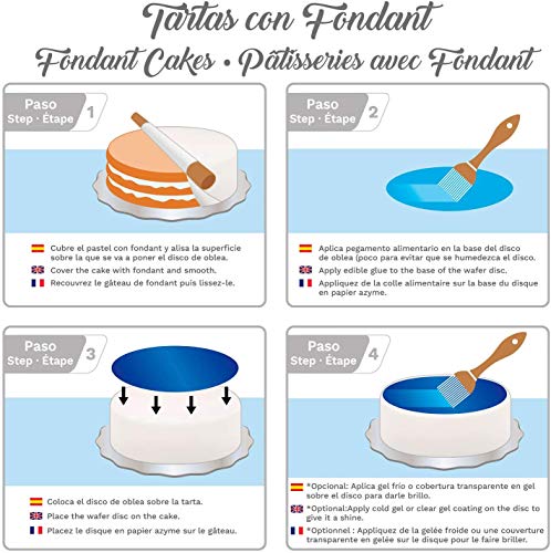 Oblea de Tarta con Diseño de Unicornio de 20 cm