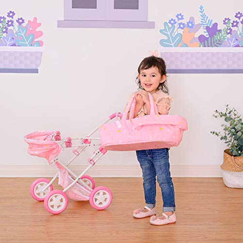 Olivia's Little World Cochecito Silla De Paseo Plegable para Muñecas Rosa OL-00011