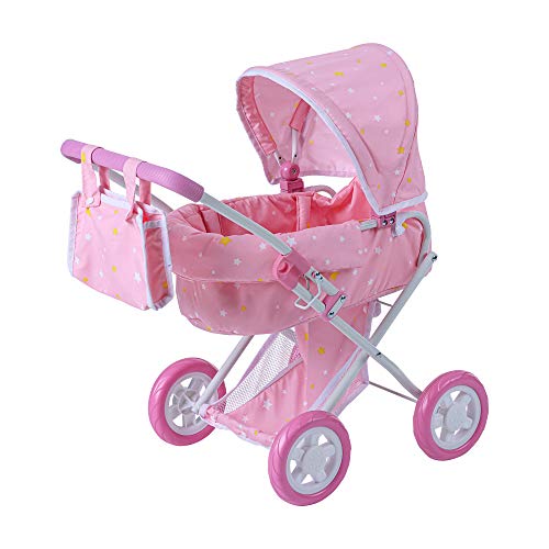 Olivia's Little World Cochecito Silla De Paseo Plegable para Muñecas Rosa OL-00011
