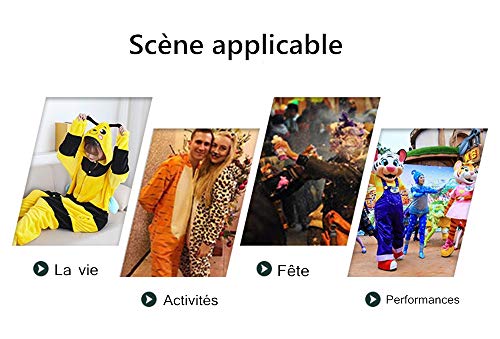 Onesie Pijamas Mujeres Ropa de Dormir Cálida Ropa para el Hogar Punto Animal Traje de Cosplay Cartoon Atuendo Playsuit Pijama de Franela Mono Ropa de Casa unisex Amarillo 130