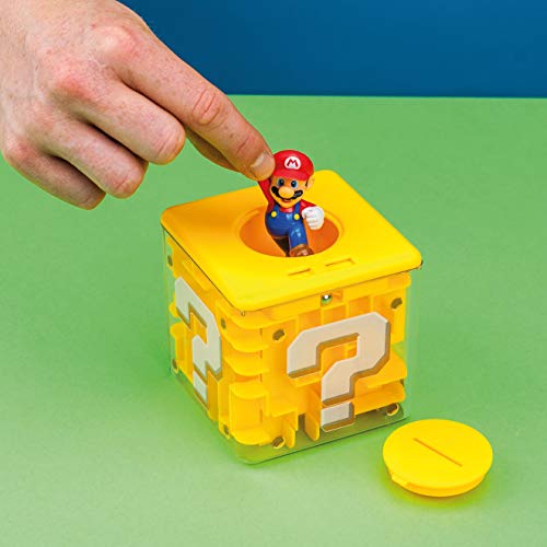 Paladone Brothers Super Question Block Maze Safe | Incluye Figura 3D Mario | Mantén tu Dinero Seguro | Producto Oficial de Nintendo, Multicolor (PP4019NN)