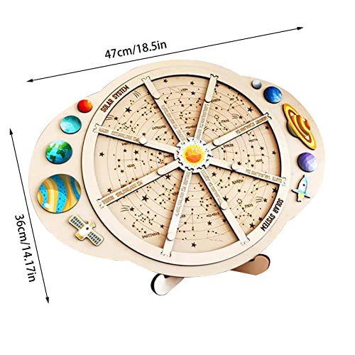 Paradesour Puzzle Espacial con Planetas extraíbles Tablero Modelo de Sistema Solar Duradero Juego Educativo Stem para Amantes de la astronomía Brain Teaser Montessori Toy Patrones vívidos Regalo