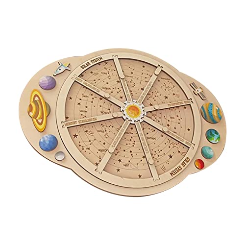 Paradesour Puzzle Espacial con Planetas extraíbles Tablero Modelo de Sistema Solar Duradero Juego Educativo Stem para Amantes de la astronomía Brain Teaser Montessori Toy Patrones vívidos Regalo
