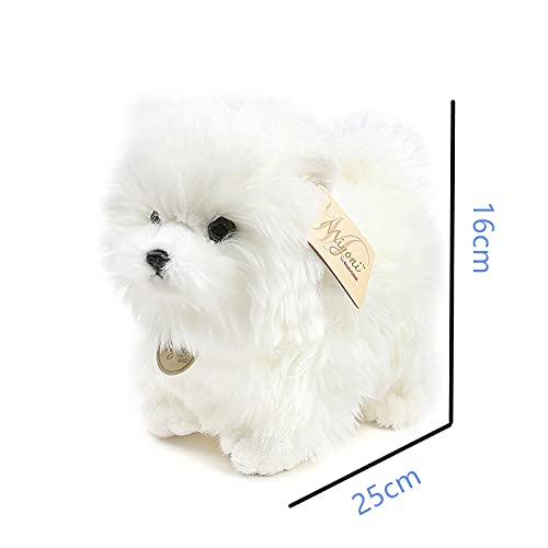 Peluche, Doll Doll Long Llush Pomeranian Bichon Frise Poodle Perros Peluche Juguete Lindo Simulación Mascotas Muñeca Divertida (Color : White)