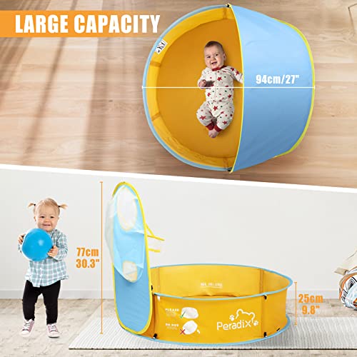 Peradix Tienda Playa Bebe Carpa Playa Pop up Tienda de Bebé, Piscinas para Niños Infantil con Techo, Carpa Plegable Portátil Protección Sol Anti UV 50, Ventilación (Azul)