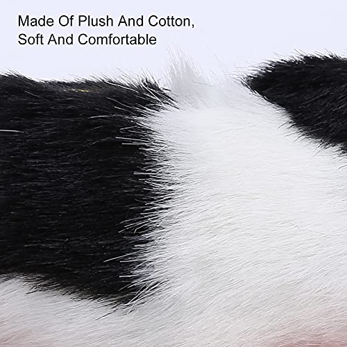 Perros Durmientes De Peluche De Simulación Vívida, Juguete De Cachorros, Juguete De Perro Realista, Decoración Para Bebé, Oficina, Dormitorio, Niños, Coche(Blanco y negro puede llamar cachorros)