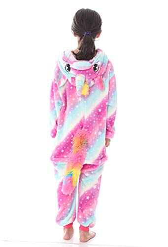 Pijama de unicornio para carnaval, Halloween, mono, animal, cosplay, con capucha, para adultos, Star Unicornio-2 (niño), 120 cm