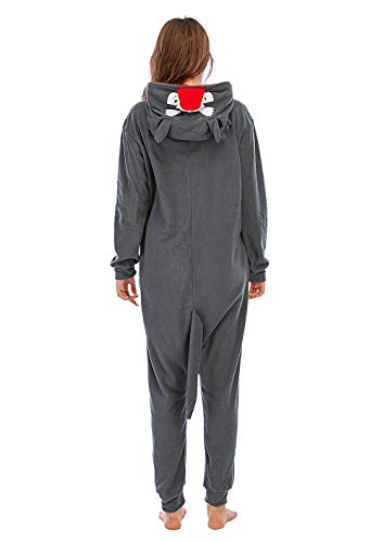 Pijamas Animales Mujer Disfraces de Cosplay para Adultos Pijama Lobo Enteros-G, S