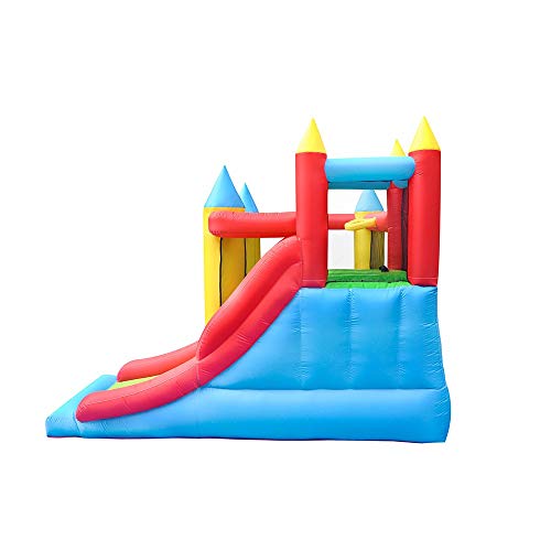 PLAY4FUN AIRMYFUN Castillo Hinchable 2,80m Sunny Jelly - Tobogán-Escalada Inflador, Mochila de Transporte incluidos