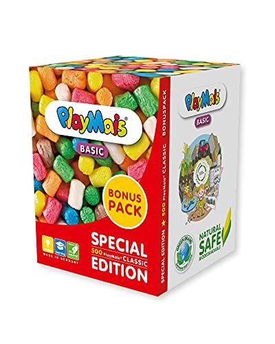 PlayMais BONUS PACK Basic para niños a partir de 3 años | Juguete de motricidad con 500 PlayMais | Estimula la creatividad y la motricidad fina