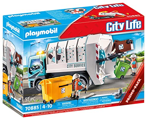 PLAYMOBIL - City Life, Camión de Basura con Luces, a Partir de 4 años