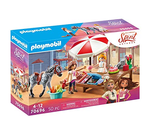 PLAYMOBIL DreamWorks Spirit Untamed 70696 Miradero Tienda de Dulces, A Partir de 4 años