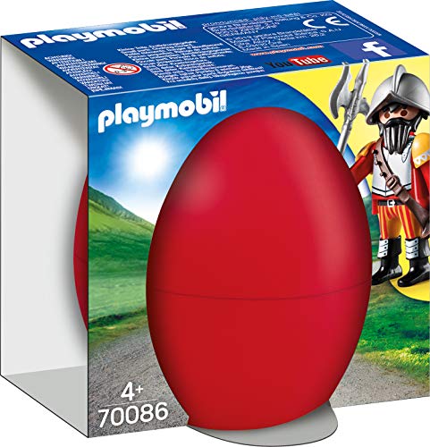 PLAYMOBIL- Ostereier Huevo Caballero+cañón, Color carbón (70086)