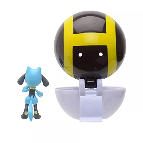 Pokémon Clip 'N' Go Riolu y Pokéball - Contiene 1x Figura de 5 cm y 1x Ultra Ball - Nueva Ola 2021 - Licencia Oficial