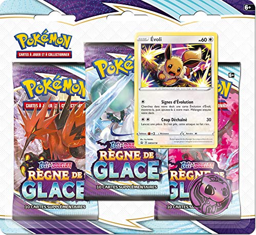 Pokemon Escudo y Espada – Regla de Hielo – Pack de 3 boosters – Juego de Cartas coleccionables – Modelo Aleatorio 3PACK01EB06