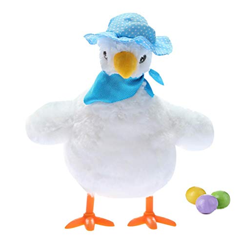 Pollo para poner huevos con música, huevos para poner huevos de gallina, juguete de peluche para poner huevos, juguete para poner huevos con 3 huevos para poner huevos, huevos de gallina, 25 cm