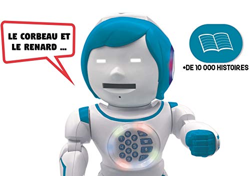 Powerman Kid-Robot Educativo bilingüe hablante francés e inglés con Mando a Distancia Joystick-Juguete programable, Danza, Juego de la música, Historias 450+ Quiz, Lanza de los Discos 4+-ROB90FR