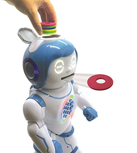 Powerman Kid-Robot Educativo bilingüe hablante francés e inglés con Mando a Distancia Joystick-Juguete programable, Danza, Juego de la música, Historias 450+ Quiz, Lanza de los Discos 4+-ROB90FR