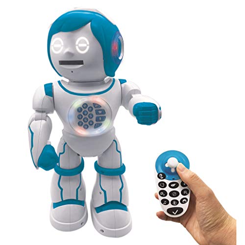 Powerman Kid-Robot Educativo bilingüe hablante francés e inglés con Mando a Distancia Joystick-Juguete programable, Danza, Juego de la música, Historias 450+ Quiz, Lanza de los Discos 4+-ROB90FR