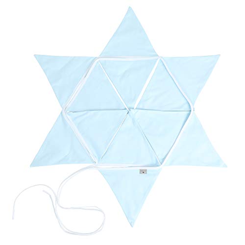 PREMYO Banderines de Tela Infantiles - Guirnaldas Decoración Habitación Bebé Niño - Triángulos Pastel Azul