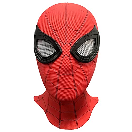 PRETAY Peter Parker Spider-Man Máscara Arnés Marvel Avengers Lycra Máscara Facial Completa Película de Halloween Cosplay Accesorios de Vestuario Accesorios (Color : Red, Size : L(54~62cm))