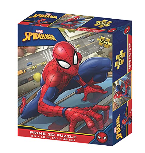 Prime 3D-RD-RS263112 Puzzle lenticular Marvel Spiderman 500 Piezas, Multicolor, único