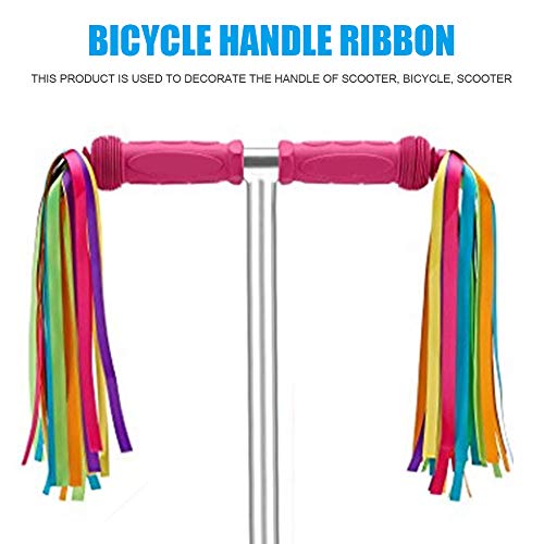 prosperveilUK 1 par Scooter Cintas de Colores,Bicicleta Manillar Serpentinas Serpentinas de Scooter Streamer Scooter Colores Bicicleta Cinta de Borla para Niños Niñas(Amarillo y Rosa)