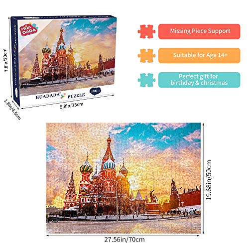 Puzzle de 1000 piezas, para adultos, imposible rompecabezas, juego de habilidad para toda la familia, puzzle colorido de St Basil's Catedra