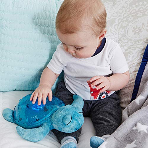 QqHAO Bebé calmante música educación prenatal Juguetes de Peluche, Tortuga Ola océano proyección lámpara bebé Dormir Noche luz Regalo para niños,A