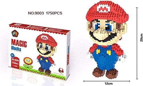 QSSQ Super Mario Bros Mini Bloques De Construcción De Juguetes, Rompecabezas 3D para Los Niños, Realista Modelo Juego De Colección De Decorativo,Red Mario