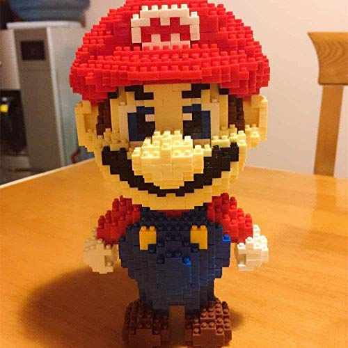 QSSQ Super Mario Bros Mini Bloques De Construcción De Juguetes, Rompecabezas 3D para Los Niños, Realista Modelo Juego De Colección De Decorativo,Red Mario