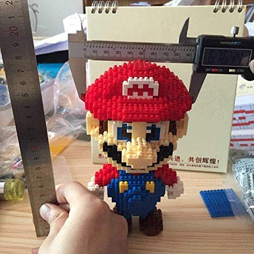QSSQ Super Mario Bros Mini Bloques De Construcción De Juguetes, Rompecabezas 3D para Los Niños, Realista Modelo Juego De Colección De Decorativo,Red Mario