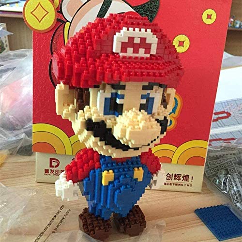 QSSQ Super Mario Bros Mini Bloques De Construcción De Juguetes, Rompecabezas 3D para Los Niños, Realista Modelo Juego De Colección De Decorativo,Red Mario