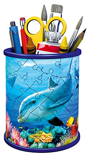Ravensburger 3D Puzzle 11176 - Utensilo Unterwasserwelt - 54 Teile - Stiftehalter für Tierliebhaber AB 6 Jahren, Schreibtisch-Organizer für Kinder: Erlebe Puzzeln in Der 3. Dimension