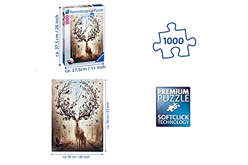 Ravensburger Puzzle 1000 Piezas, Ciervo Mágico, Colección Fantasy, Rompecabezas Ravensburger de Alta Calidad, Jigsaw Puzzle para Adultos