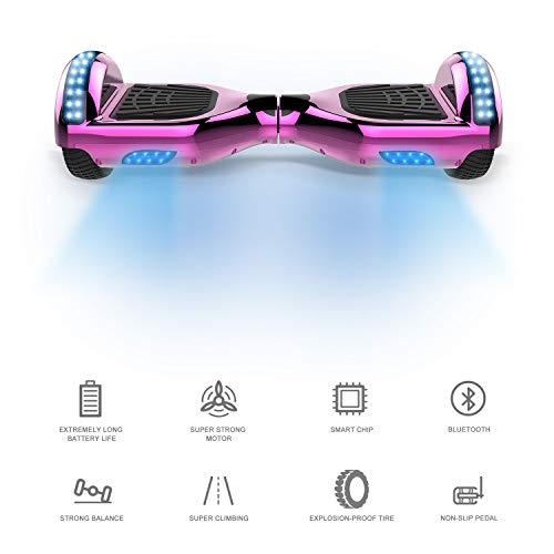 RCB Hoverboard Patinete Eléctrico Self Balancing Scooter 6.5” de Auto-Equilibrio Luces LED Integradas con Hoverkart Go-Kart Bluetooth Regalo para Niños y Adultos Regalo