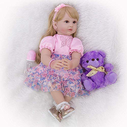 Reborn Baby Dolls Princess Doll 100% Hecho A Mano Niña Reborn Baby Doll 60Cm Cuerpo De Tela Muñecas para Niños Pequeños 24 Pulgadas para Niña Cumpleaños Gife