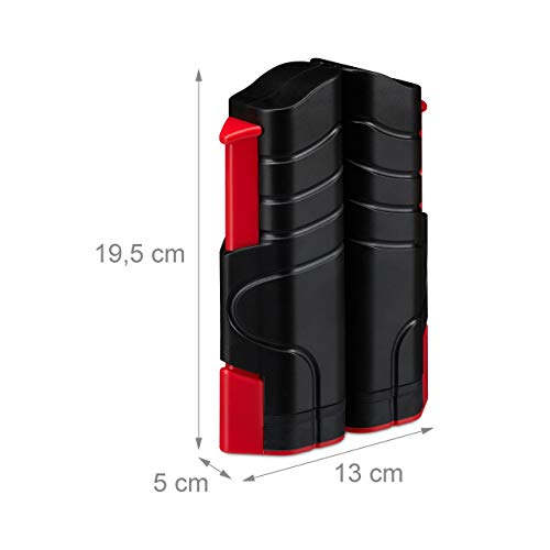 Relaxdays Red Ping Pong Extensible para Mesas con Tablero de hasta 5 cm, Negro y Rojo, hasta 176 cm