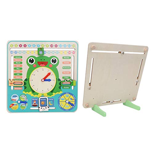 Reloj de calendario de madera, tablero de calendario para niños todo sobre mi primer reloj Juguete cognitivo para niños pequeños