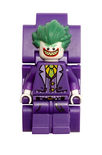 Reloj infantil modificable de LEGO Batman Movie. Emblemática figurita de LEGO The Joker en la pulsera.