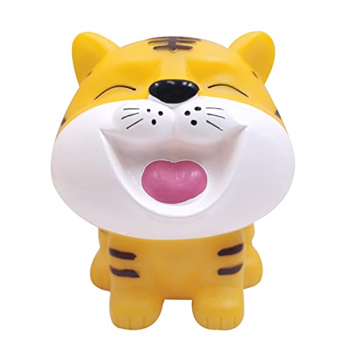 Roadoor Dibujos Animados Tigre Piggy Bank, Banco de Monedas Encantadoras para Niñas Y Niños Exquisito Banco de Dinero Adorable PVC PVC CREAVABLE Bands para EL Regalo DE Cumple A