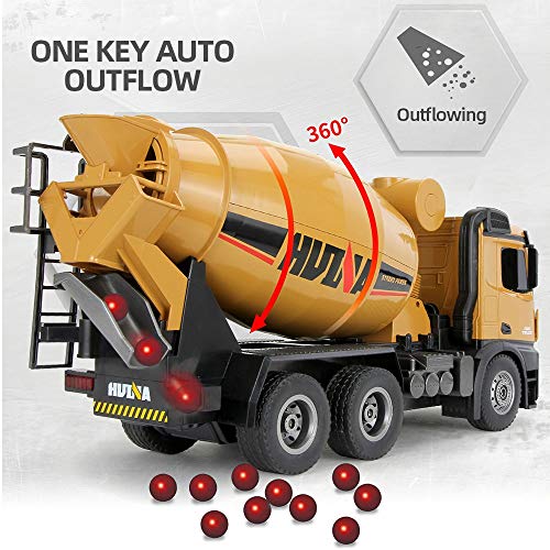 ROIY Toys de Control Remoto 1:14 Aleación de Control Remoto camión Mezclador de concreto ingeniería camión luz de construcción Juguetes vehículos para niños Regalo