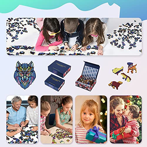Rompecabezas de Madera para Adultos Rompecabezas de Madera 3D Juguete con Forma de Animal Piezas Irregulares Regalo para Adultos y niños Colección de Juegos Familiares