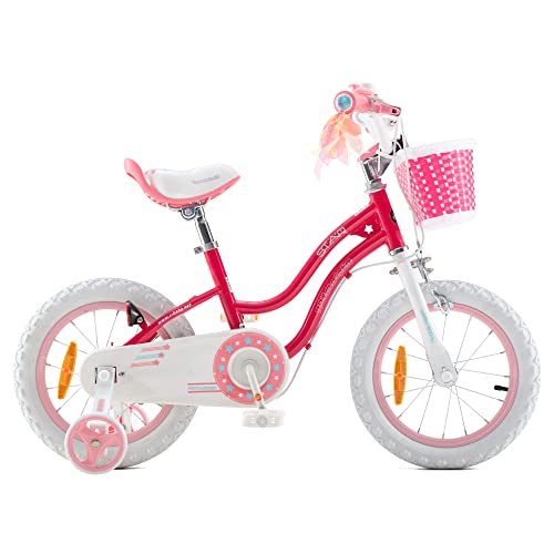 RoyalBaby Bicicleta de Niño niña Stargirl Ruedas auxiliares Bicicletas Infantiles Bicicleta para niños 18 Pulgadas Pink