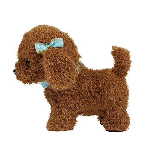 RuiDaXiang Perro de Juguete,Niños Caminando y ladrando Cachorro Giocattolo per cani Mascota con Correa de Control Remoto (Braun-Toay)