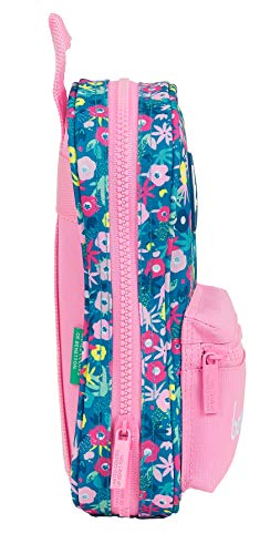 Safta Neceser con 4 Estuches de Benetton Blooming, 120x50x230mm, rosa/multicolor, M (M847)