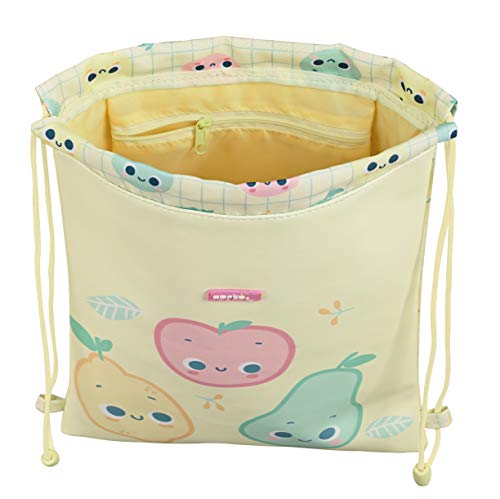 safta Saco Plano Junior Preescolar Tutifruti, 260x340 mm, Amarillo Claro
