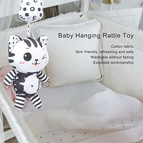 SALUTUY Sonajeros Colgantes de Frutas Juguetes para Bebés, Desarrollo de Habilidades Sonajeros Colgantes Y Campanillas de Viento Suspensibles para Cochecito(Campanas de Viento de Gato Blanco y Negro)