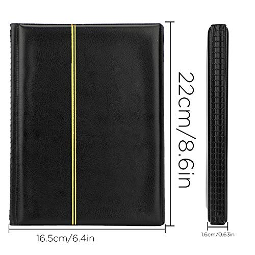 SAVITA Álbum De Monedas De 250 Bolsillos Libro De Colección De Monedas De Cuero De 10 Páginas Libro De Colección De Peniques para Coleccionistas De Monedas (Negro)